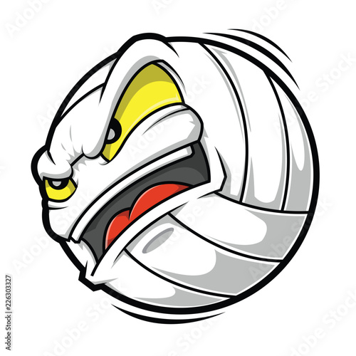 Cartoon Volleyball angry face
