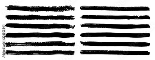 Black and white stripes set isolated on white background vector