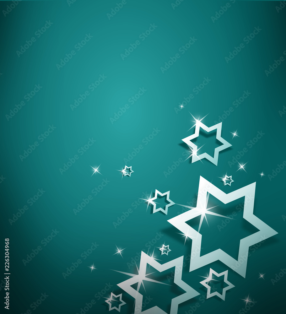 Obraz premium Christmas greeting card with stars decoration