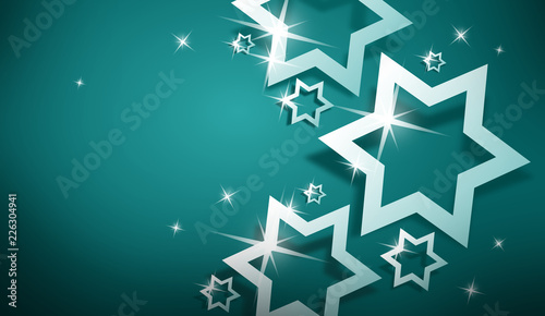 Christmas greeting card with stars decoration