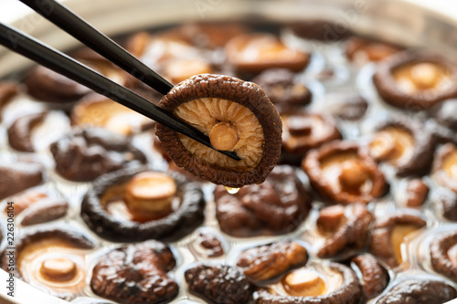shitake mushroom with chopstick asia ingredient good smell and healthy