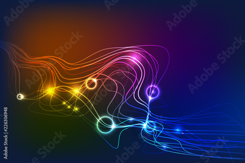 Abstract wave background , glowing in the dark. Design, computer.