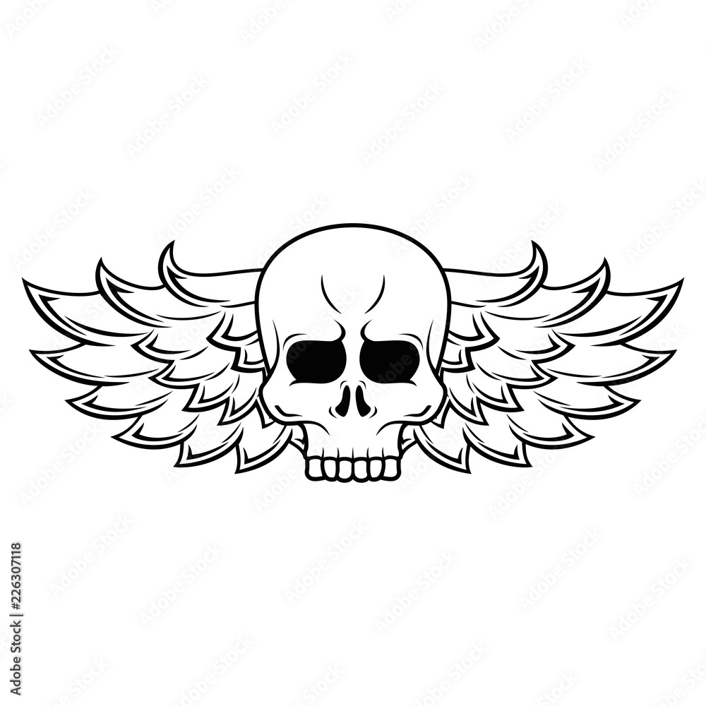 Skull and Wings design Skull and Wings design