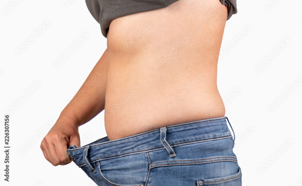 Naklejka premium fat belly isolated on white background