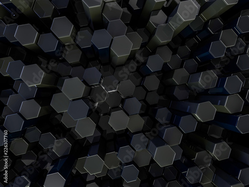 Fototapeta Naklejka Na Ścianę i Meble -  Abstract technological hexagonal background. 3D render