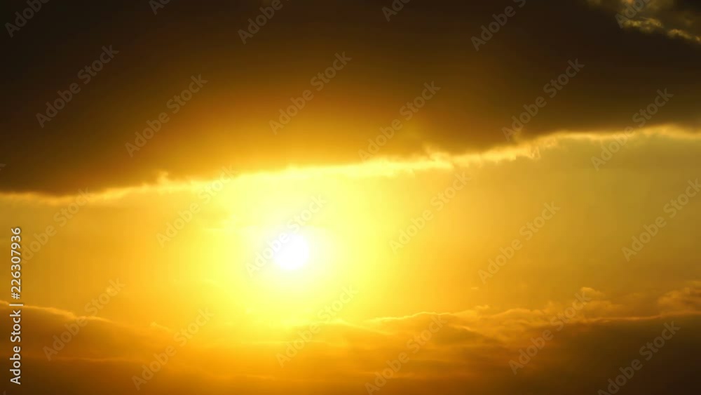 Golden Panorama Sunset.Romantic skyscape with golden clouds, time-lapse. Golden Panorama Sunset.Romantic skyscape with golden clouds, time-lapse.