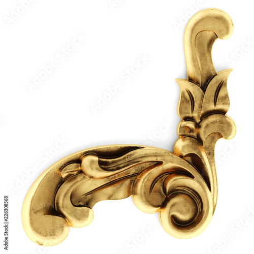 Gilded stucco, cartouche	