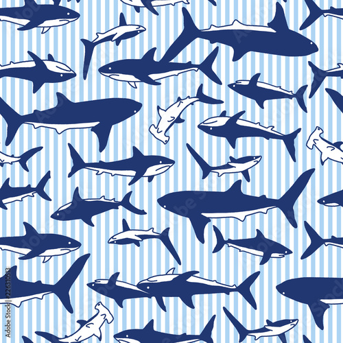 サメのイラスト柄,