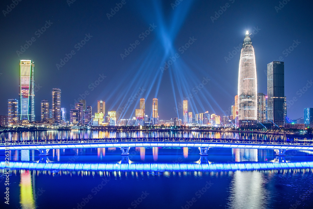 Fototapeta premium Shenzhen Bay Houhai CBD night skyline