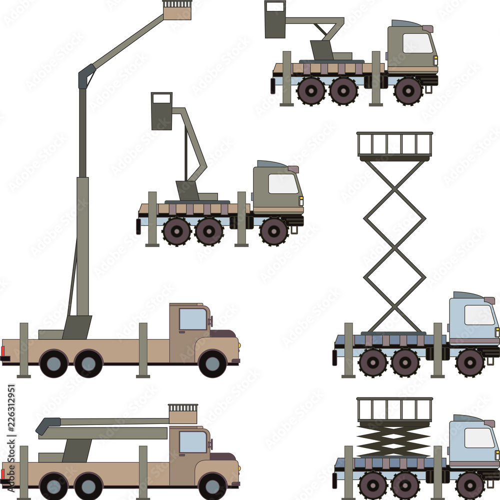 Auto crane. Graphic illustration Auto crane. Graphic illustration
