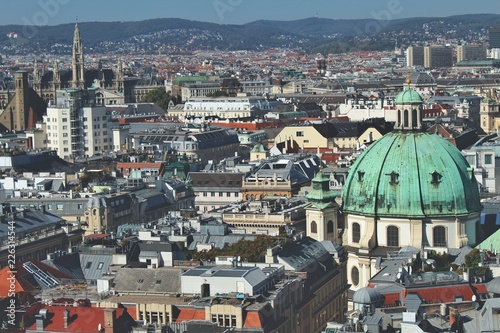Landscape of the great city of Vienna, Austria.