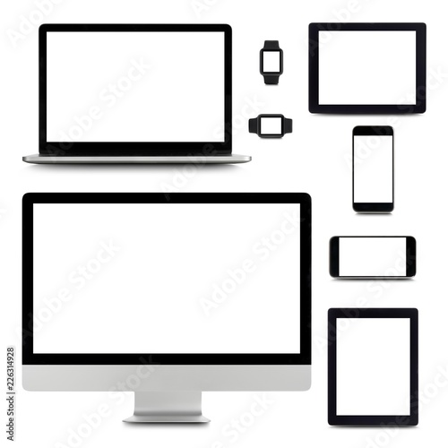 Blank digital device screens photo