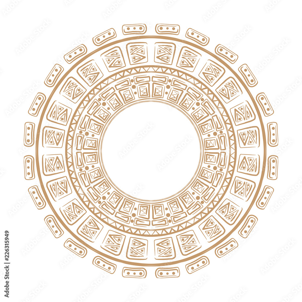 Vector tribal ornamental circle .Maya circle ,vector . Magic talisman.