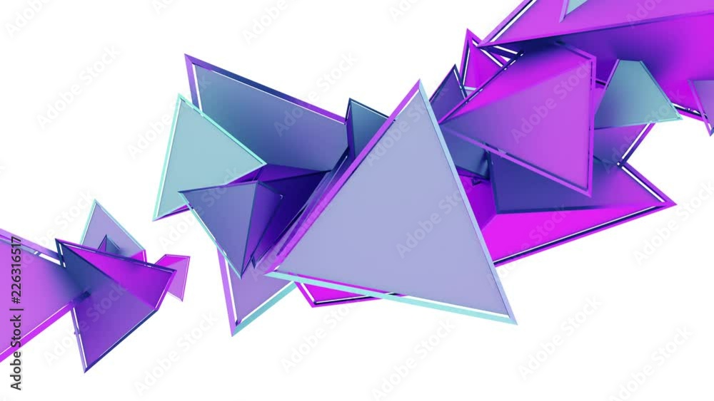 Abstract 3d rendering of geometric shapes. Modern looped animation background with triangles. Seamless motion design. 4k UHD Abstract 3d rendering of geometric shapes. Modern looped animation background with triangles. Seamless motion design. 4k UHD