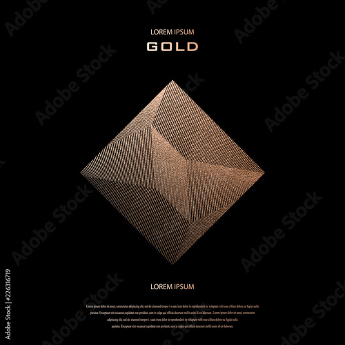 Blush gold pattern. Abstract golden quartz background. Vector illustration. Copper foil line. Bronze glitter stripes. Geometric pattern. Creative stylish texture. Abstract minimal backdrop