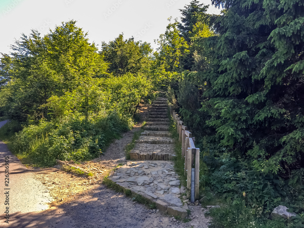 Trail on Radhost with stones