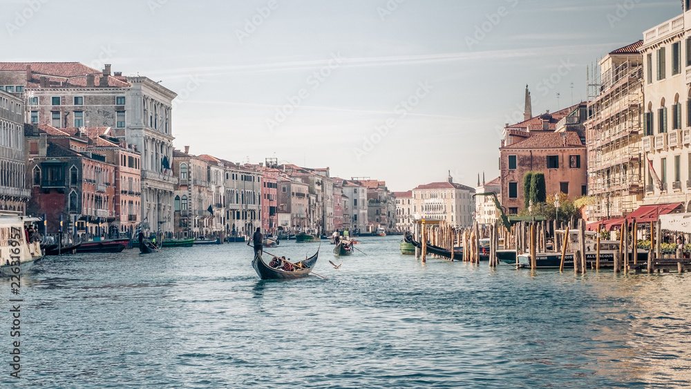 Obraz premium Venice, Italy. Gondola floating in the Grand Canal