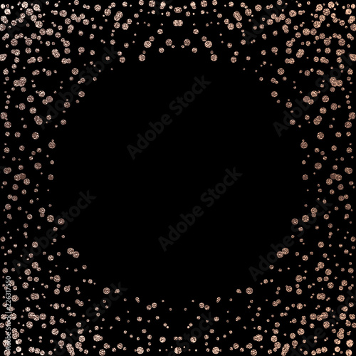 Festive explosion of confetti. Gold glitter background. Golden dots. Vector illustration polka dot .