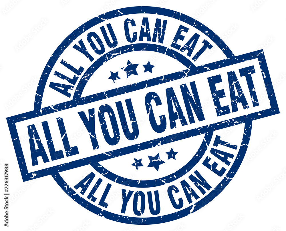 all you can eat blue round grunge stamp all you can eat blue round grunge stamp