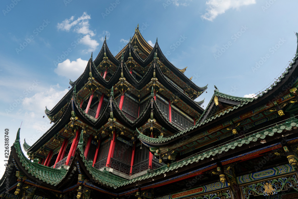 Ancient architecture temple pagoda close-up,chongqing,china Ancient architecture temple pagoda close-up,chongqing,china