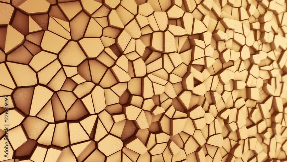 Abstract background with animation of wave mosaic of polygons. Technological backdrop. Animation of seamless loop. Abstract background with animation of wave mosaic of polygons. Technological backdrop. Animation of seamless loop.