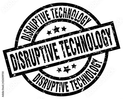 disruptive technology round grunge black stamp