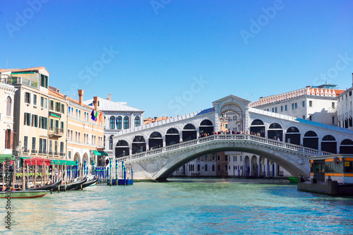 view of famouse Rialto bridge in Venice, Italy