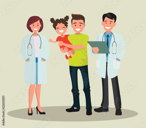 Family dentist and nurse. Dentists and their patients smile.