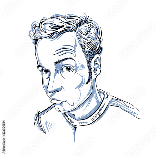 Graphic vector hand-drawn illustration of cheater, phony guy portrait. People face expressions.