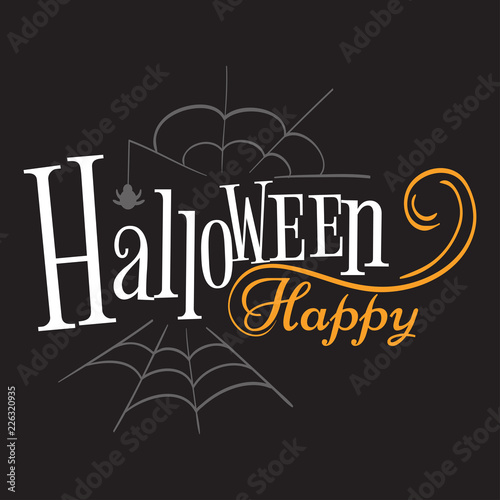 Happy Halloween logo sign vector illustration