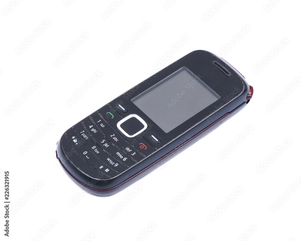 Old Used retro cell mobile phone isolated on white background Old Used retro cell mobile phone isolated on white background