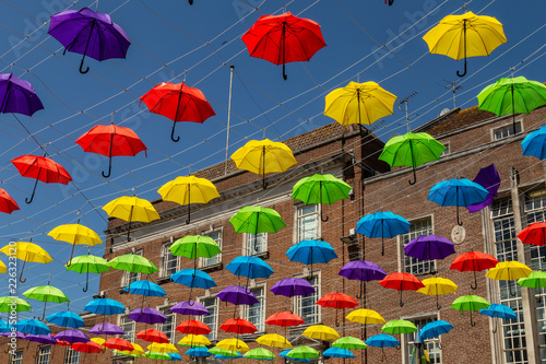 umbrella movement art in Exeter, Great Britain