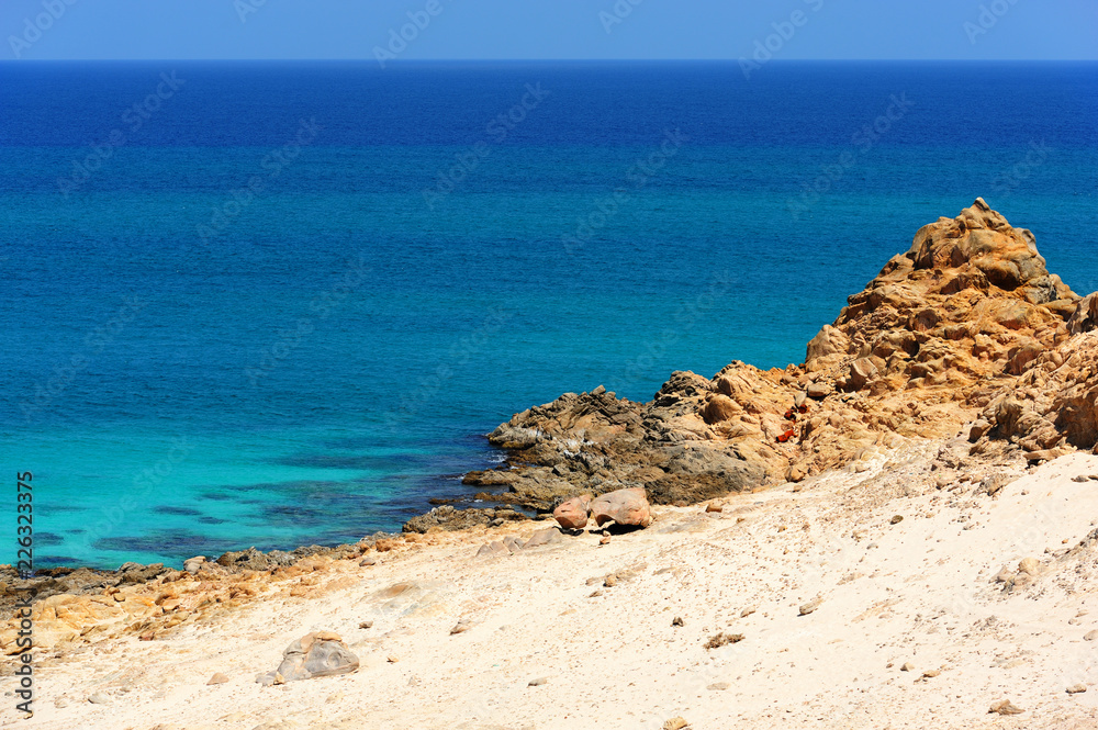 Idillyc seascape with rocks in Socotra island, Yemen.
