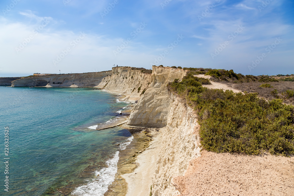 Malta. The picturesque rocky coast in the southeast