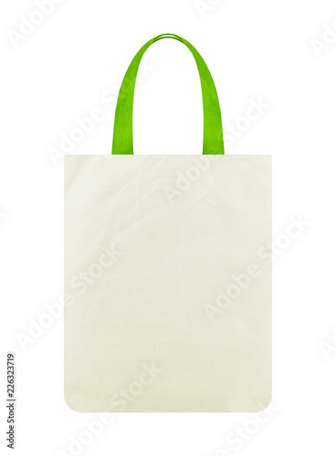 Canvas tote bag isolated on white background with clipping path. Mockup for design