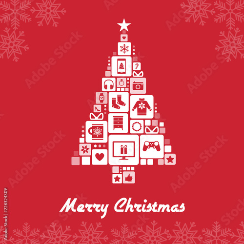 Christmas tree composed of gifts
