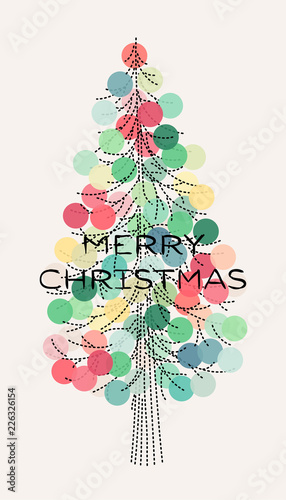 Christmas card with elegant branches of snowy berries isolated on white background