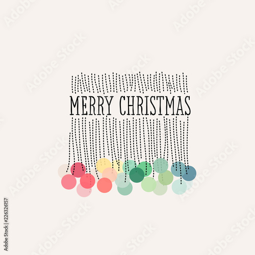 Christmas card with elegant branches of snowy berries isolated on white background