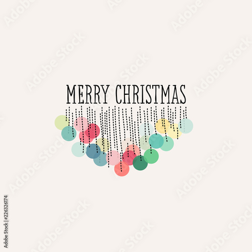 Christmas card with elegant branches of snowy berries isolated on white background