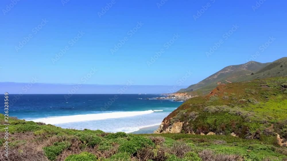 The Pacific Ocean from Highway One, at the Big Sur area, in California, United States. The Pacific Ocean from Highway One, at the Big Sur area, in California, United States.