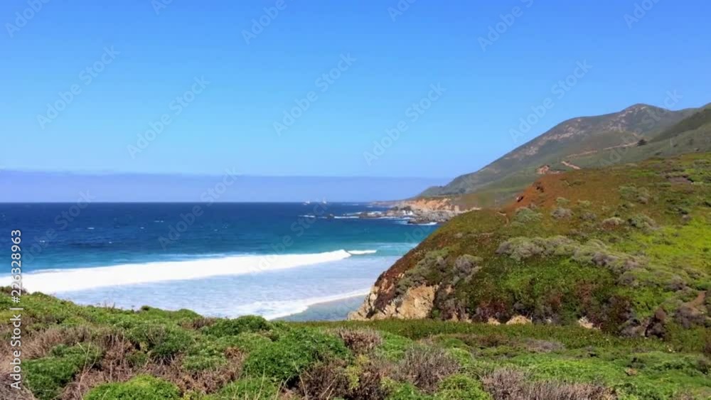 The Pacific Ocean from Highway One, at the Big Sur area, in California, United States. The Pacific Ocean from Highway One, at the Big Sur area, in California, United States.