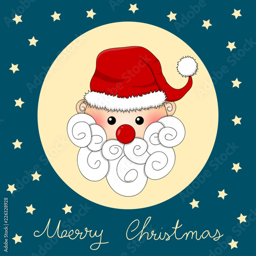 Santa Claus on Indigo Blue ...