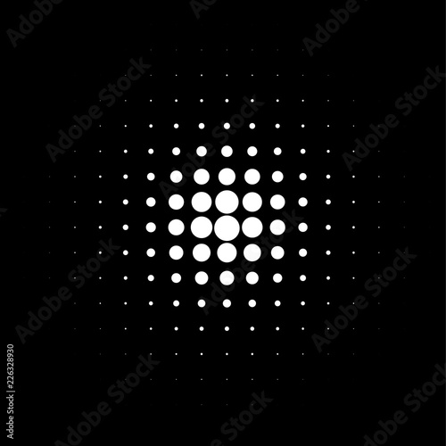 Circle in Halftone, Halftone Dot Pattern, Vector Illustration.