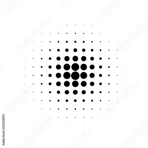Circle in Halftone, Halftone Dot Pattern, Vector Illustration.