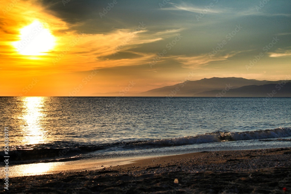 Obraz premium Sunset on the beach in Cabo de Gata, Almeria