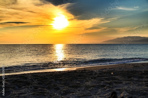 Sunset on the beach in Cabo de Gata  Almeria