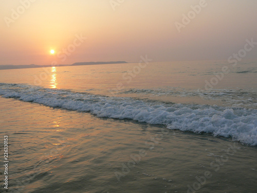 海の夕陽