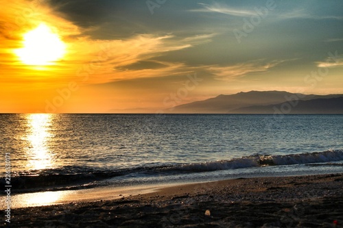 Sunset on the beach in Cabo de Gata, Almeria