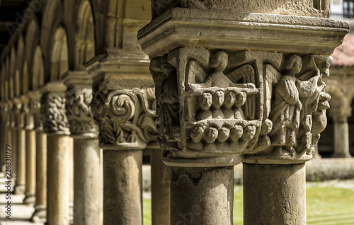 Collegiate church, Colegiata of Santa Juliana, romanesque style in the touristic village of Santillana del Mar, province Santander, Cantabria, Spain. photo