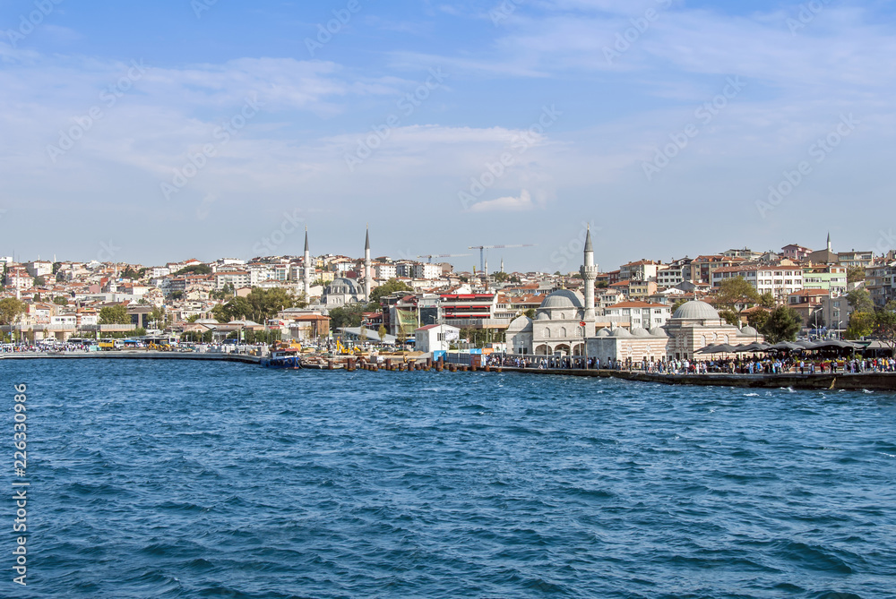 Istanbul, Turkey, 23 August 2018: Semsi Pasa Mosque, Uskudar